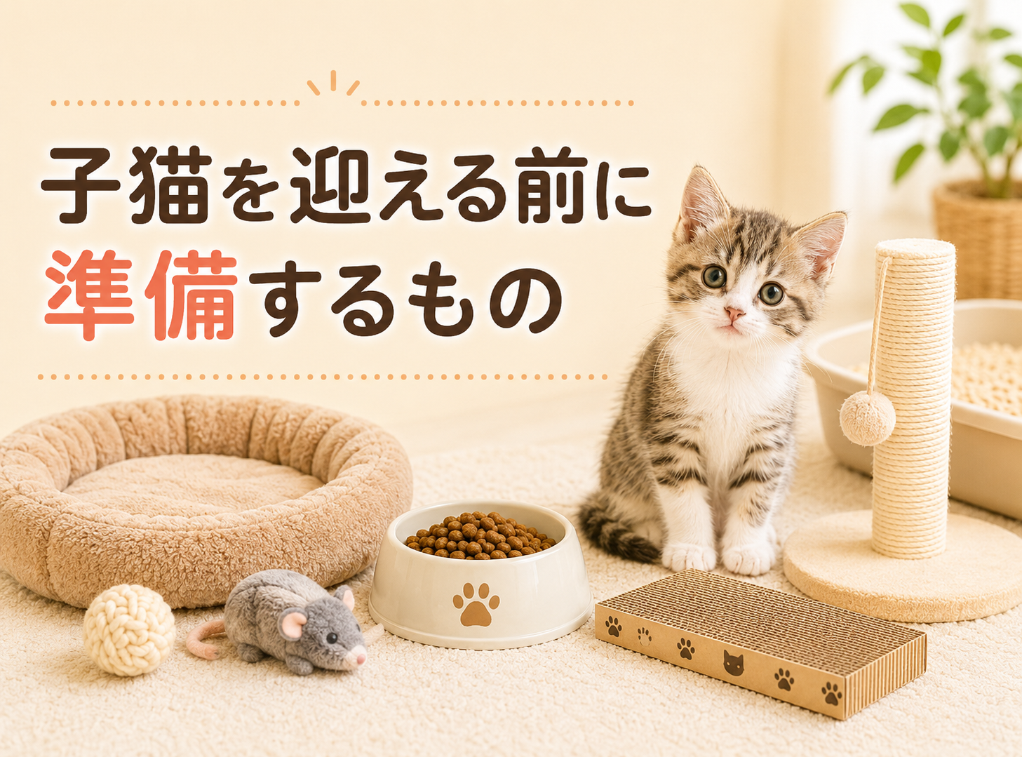 子猫を迎える前に準備するものリスト｜初めて猫を飼う前に必要なグッズ
