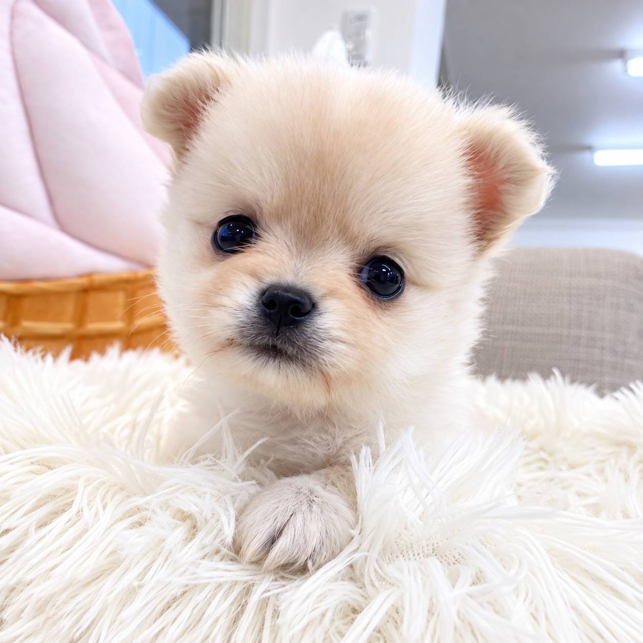 北海道のポメチワ/チワポメ/ポメチー(ポメラニアン×チワワ) (PETSHOP&SALON PU-PU-PU-/2026年8月18日生まれ/男の子/クリーム)の子犬の1枚目の画像